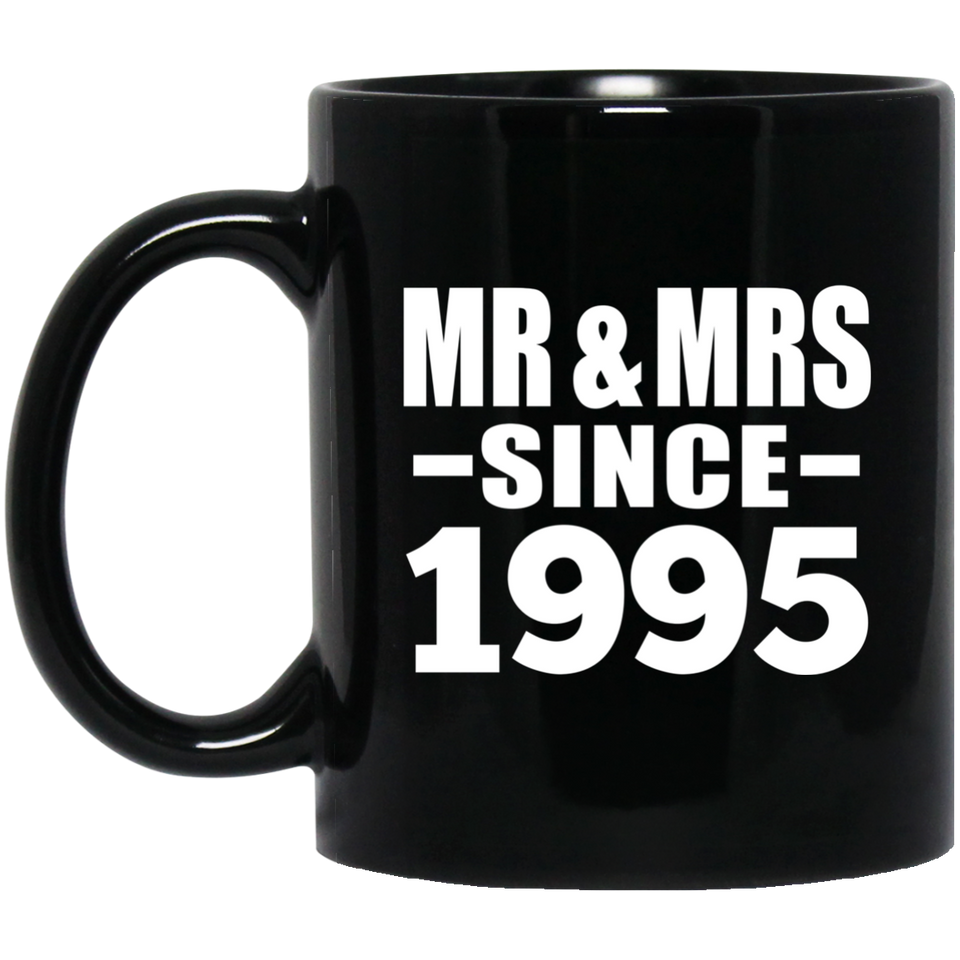 29th Anniversary Mr & Mrs Since 1995 - 11 Oz Coffee Mug Black