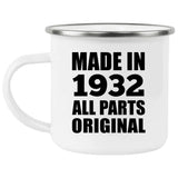 92nd Birthday Made in 1932 All Parts Original - 12oz Camping Mug