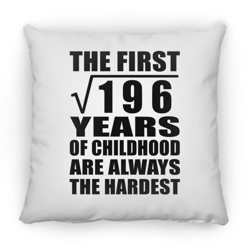 14th Birthday Square Root of 196 Years of Childhood - Throw Pillow