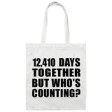 34th Anniversary 12,410 Days Together Who's Counting - Tote Bag White