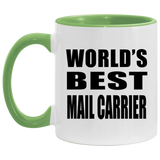 World's Best Mail Carrier - 11oz Accent Mug Green