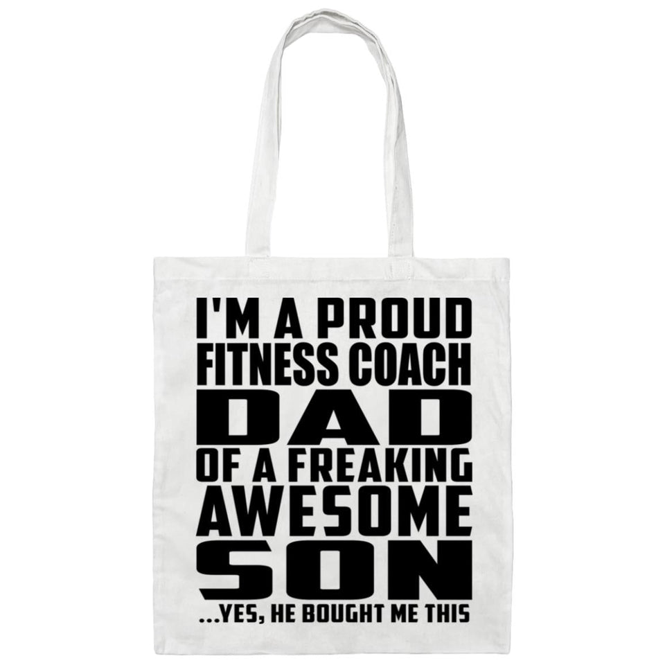 Proud Fitness Coach Dad Of Awesome Son - Tote Bag White