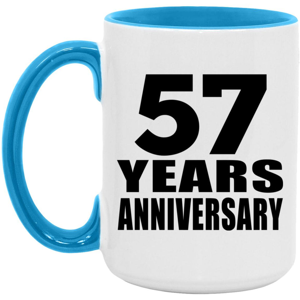 57th Anniversary 57 Years - 15oz Accent Mug Blue