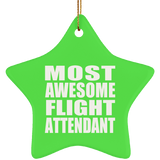 Most Awesome Flight Attendant - Star Ornament