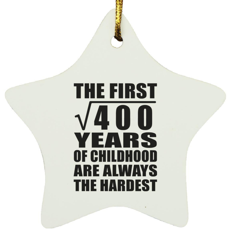 20th Birthday Square Root of 400 Years of Childhood - Star Ornament