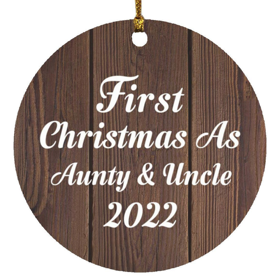 First Christmas As Aunty & Uncle 2022 - Circle Ornament D