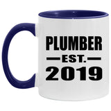 Plumber Established EST. 2019 - 11oz Accent Mug Purple