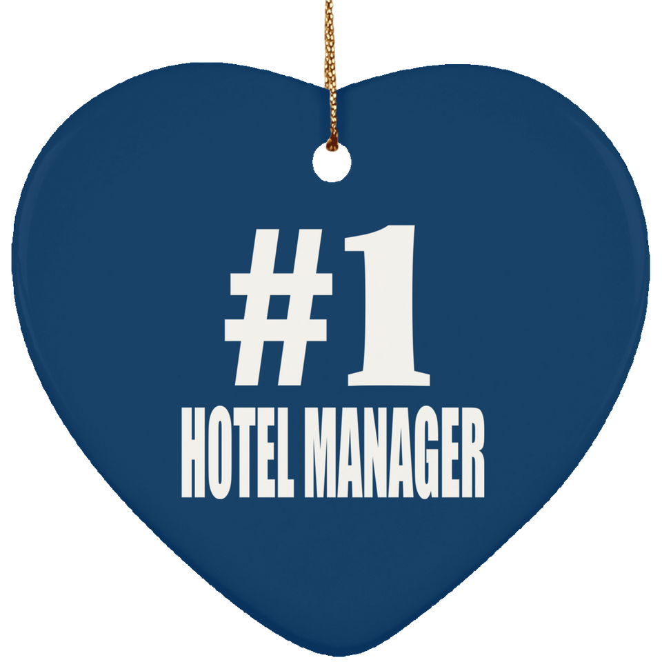 Number One #1 Hotel Manager - Heart Ornament