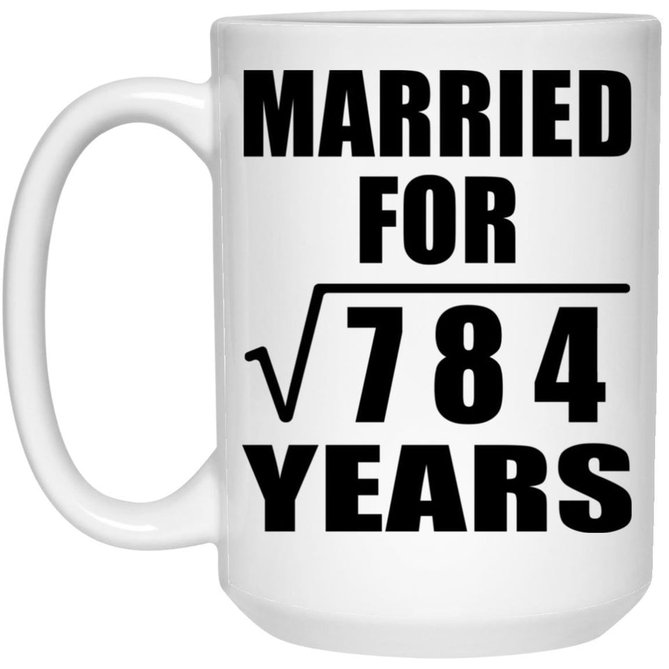 28th Anniversary Married For Square Root of 784 Years - 15oz Coffee Mug