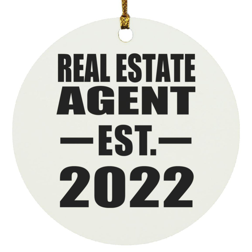 Real Estate Agent Established EST. 2022 - Circle Ornament