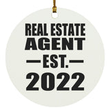 Real Estate Agent Established EST. 2022 - Circle Ornament