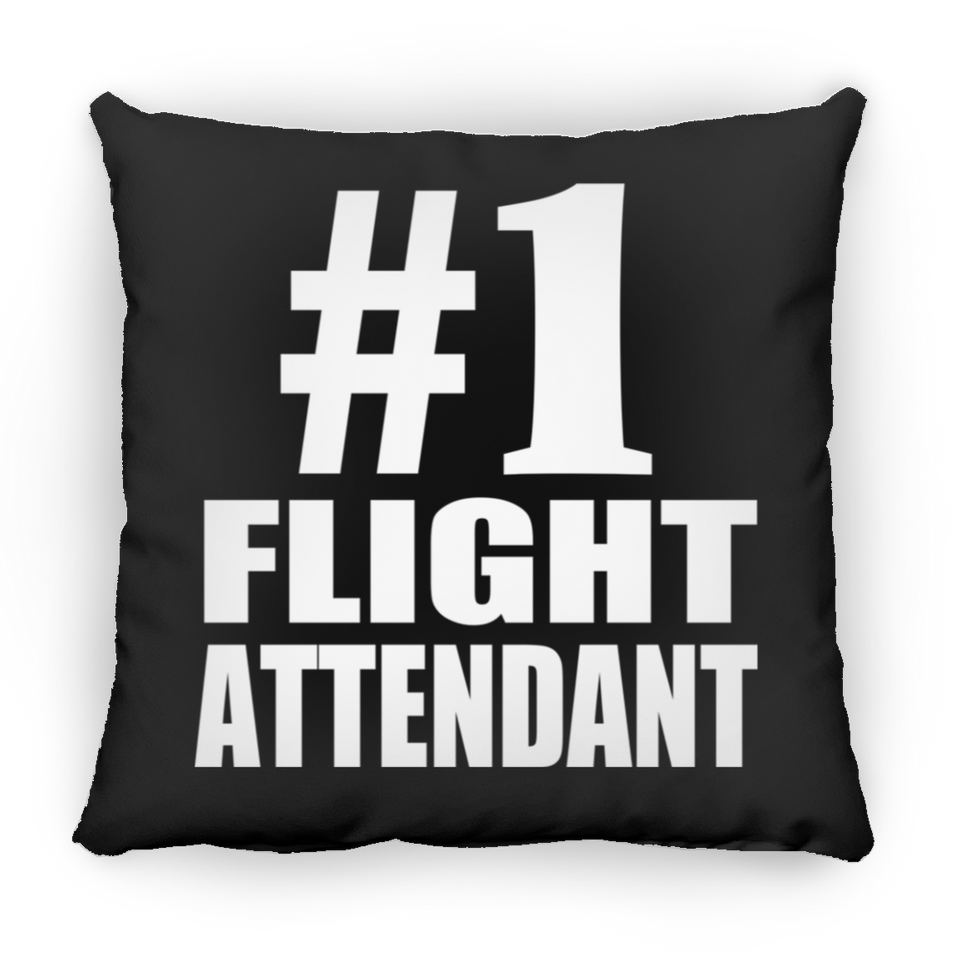 Number One #1 Flight Attendant - Throw Pillow Black
