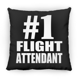 Number One #1 Flight Attendant - Throw Pillow Black