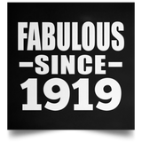 105th Birthday Fabulous Since 1919 - Poster Square