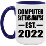 Computer Systems Analyst Established EST. 2022 - 15oz Accent Mug Purple