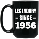 68th Birthday Legendary Since 1956 - 15oz Coffee Mug Black