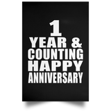 Happy 1st Anniversary 1 Year & Counting - Poster Portrait