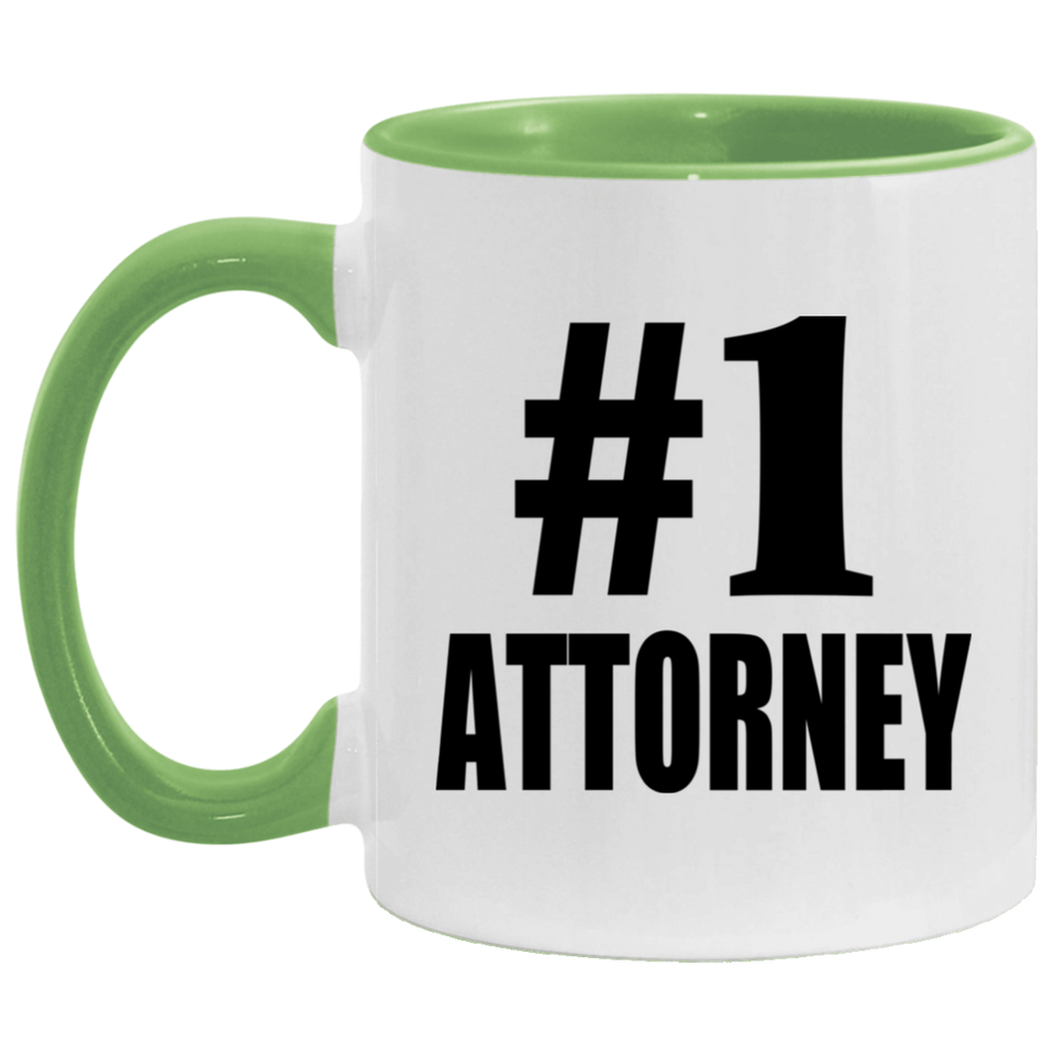 Number One #1 Attorney - 11oz Accent Mug Green