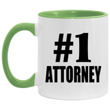Number One #1 Attorney - 11oz Accent Mug Green