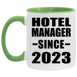 Hotel Manager Since 2023 - 11oz Accent Mug Green