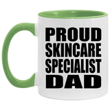 Proud Skincare Specialist Dad - 11oz Accent Mug Green