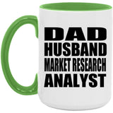 Dad Husband Market Research Analyst - 15oz Accent Mug Green