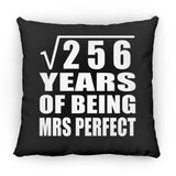 16th Anniversary Square Root of 256 Years of Mrs Perfect - Throw Pillow Black