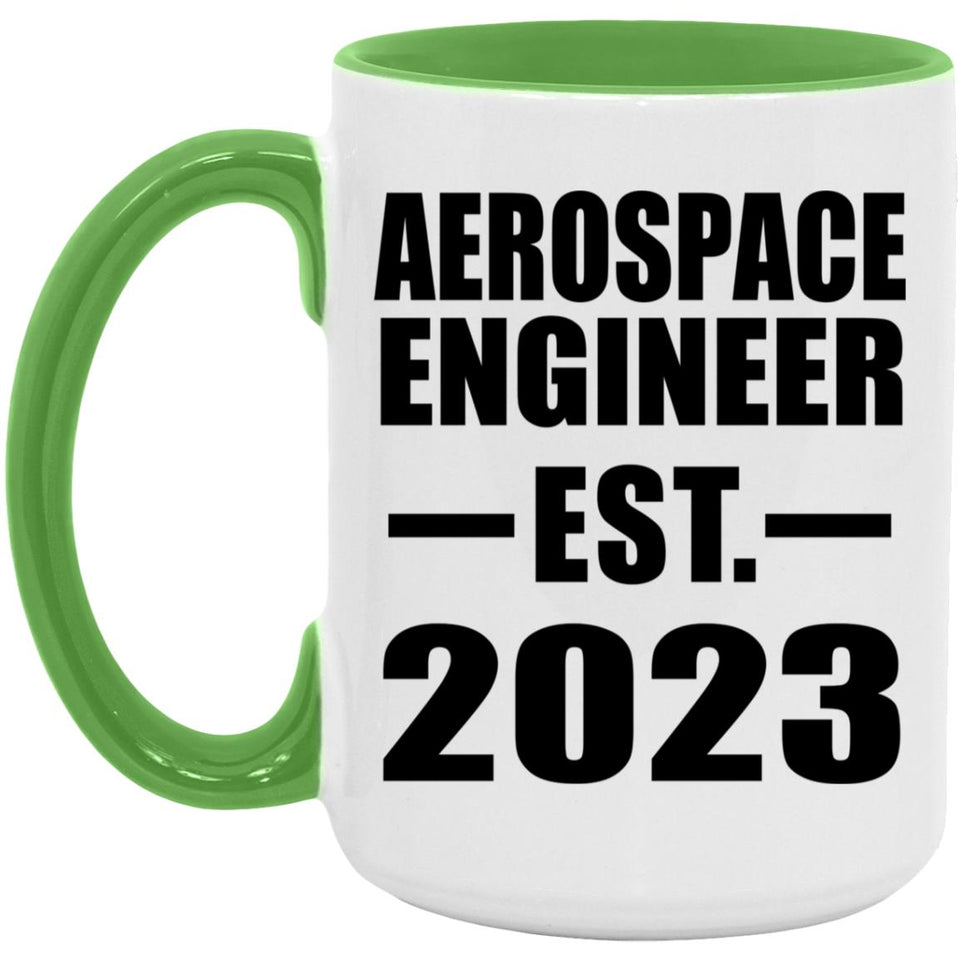 Aerospace Engineer Established EST. 2023 - 15oz Accent Mug Green