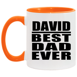 David Best Dad Ever - 11oz Accent Mug Orange