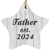 Father Established Est. 2024 - Star Ornament F