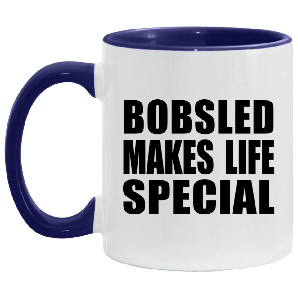 Bobsled Makes Life Special - 11oz Accent Mug Purple