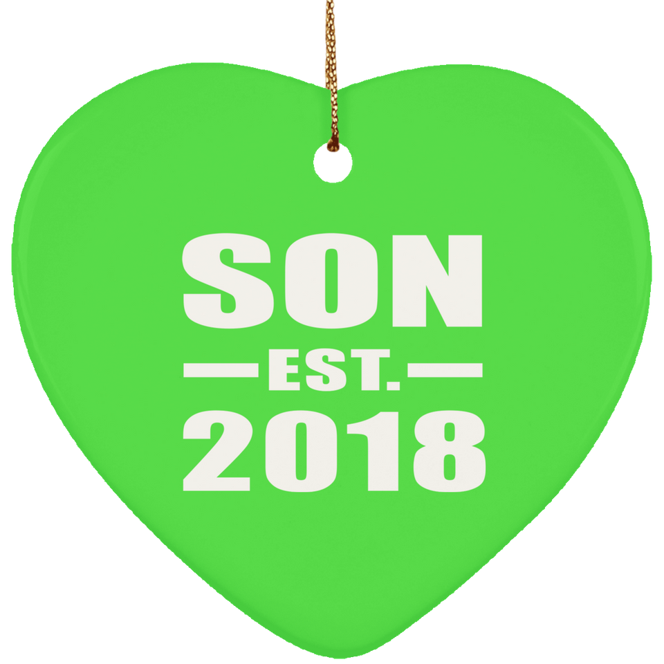Son Established EST. 2018 - Heart Ornament