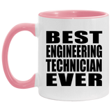 Best Engineering Technician Ever - 11oz Accent Mug Pink