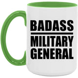 Badass Military General - 15oz Accent Mug Green