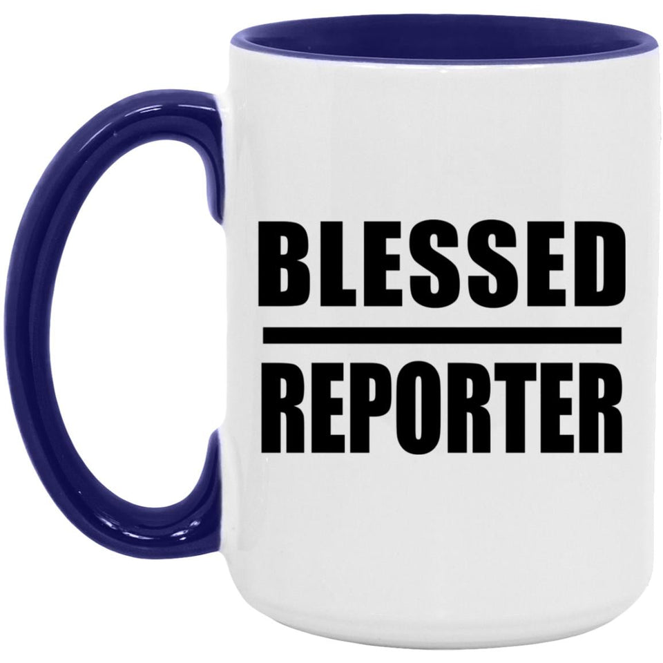 Blessed Reporter - 15oz Accent Mug Purple
