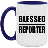 Blessed Reporter - 15oz Accent Mug Purple
