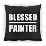 Blessed Painter - Throw Pillow Black