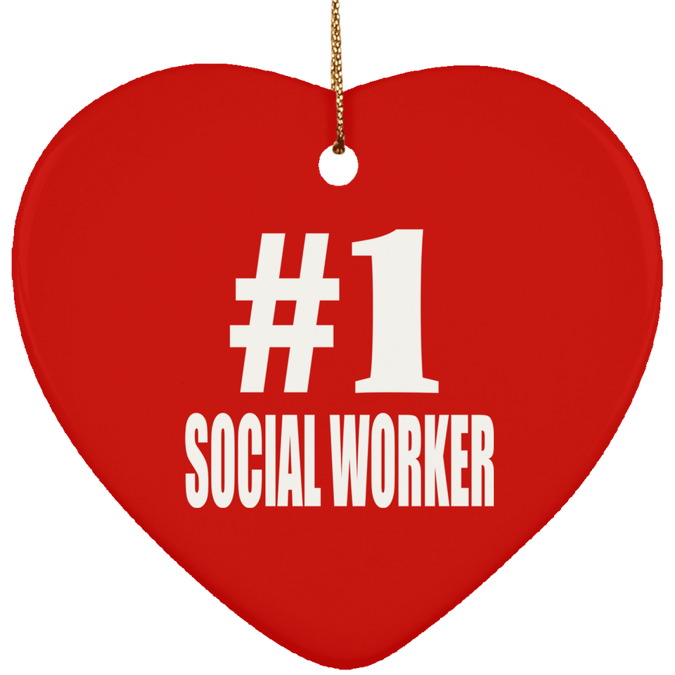 Number One #1 Social Worker - Heart Ornament