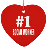 Number One #1 Social Worker - Heart Ornament