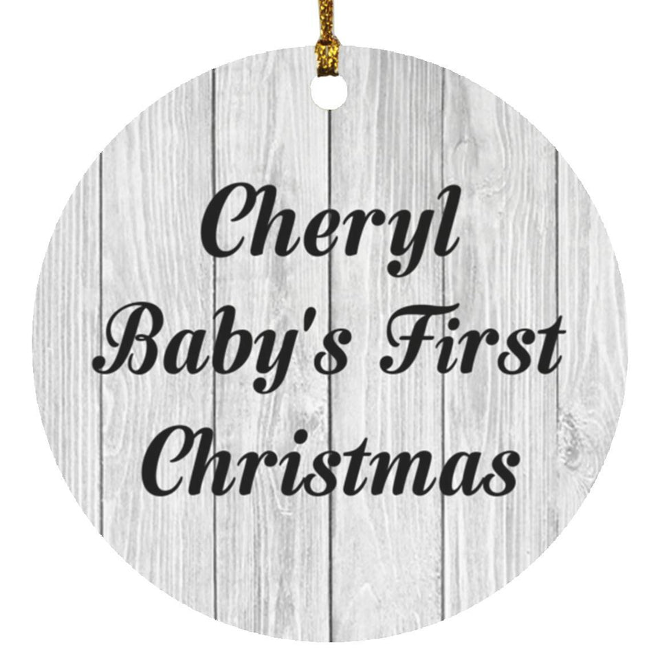 Cheryl Baby's First Christmas - Circle Ornament F