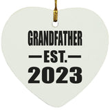 Grandfather Established EST. 2023 - Heart Ornament