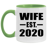 Wife Established EST. 2020 - 11oz Accent Mug Green