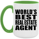 World's Best Real Estate Agent - 15oz Accent Mug Green