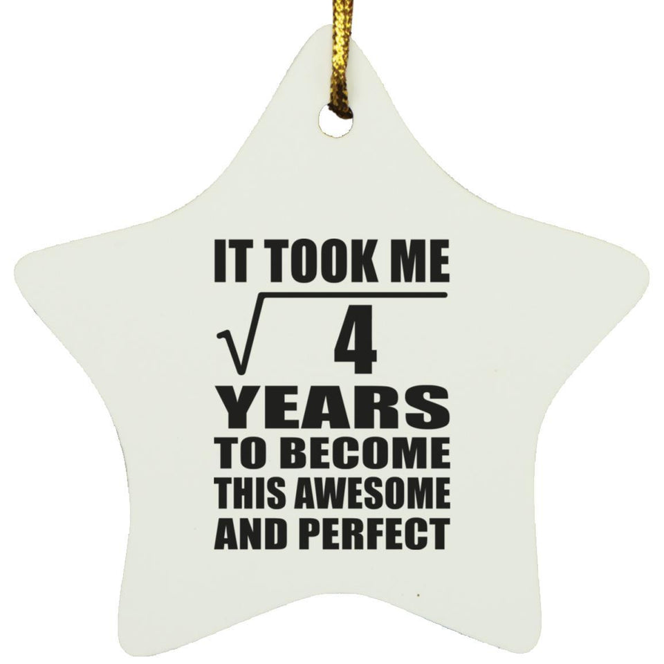 2nd Birthday Took Square Root of 4 Years To Awesome - Star Ornament