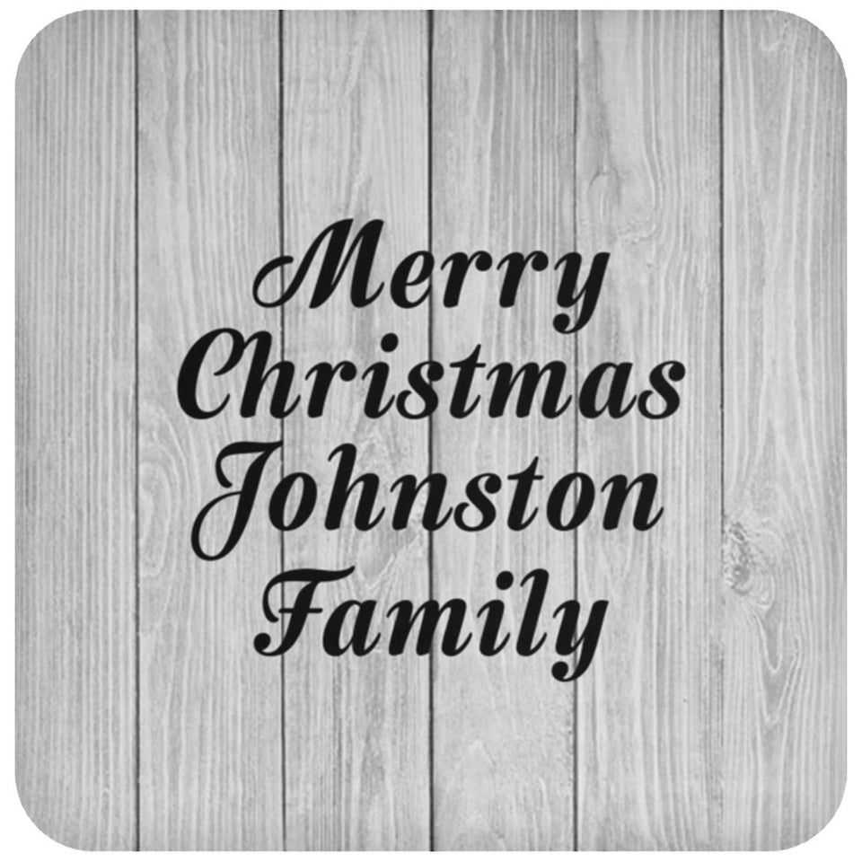 Merry Christmas Johnston Family - Drink Coaster F