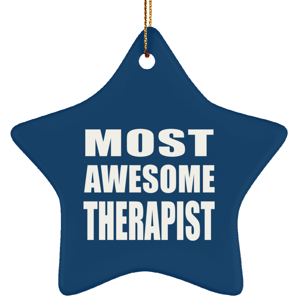 Most Awesome Therapist - Star Ornament