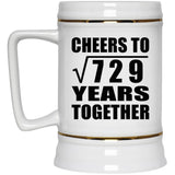 27th Anniversary Cheers To Square Root of 729 Years Together - Beer Stein
