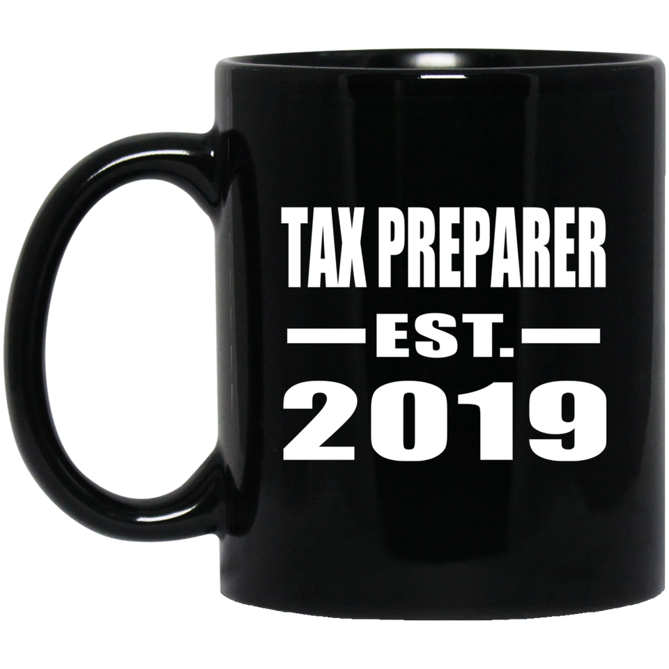 Tax Preparer Established EST. 2019 - 11oz Coffee Mug Black