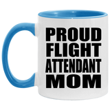 Proud Flight Attendant Mom - 11oz Accent Mug Blue