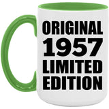 67th Birthday Original 1957 Limited Edition - 15oz Accent Mug Green